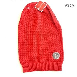 Pure Barre Red Knit Hat